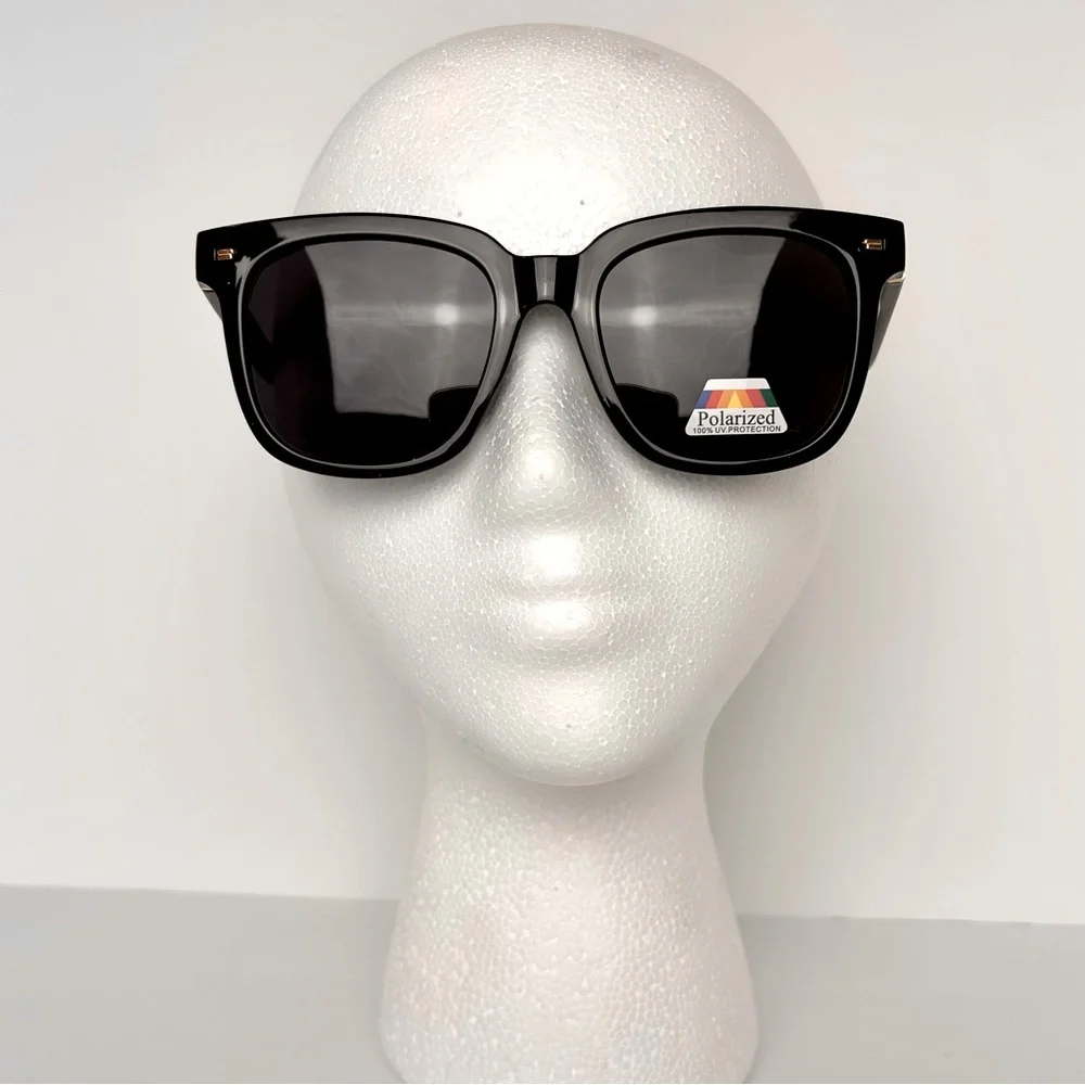 Sunglasses Women's Black Oversized Polarized Square Shades NEW